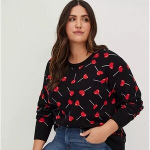 Torrid Raglan Heart Lollipop Pullover